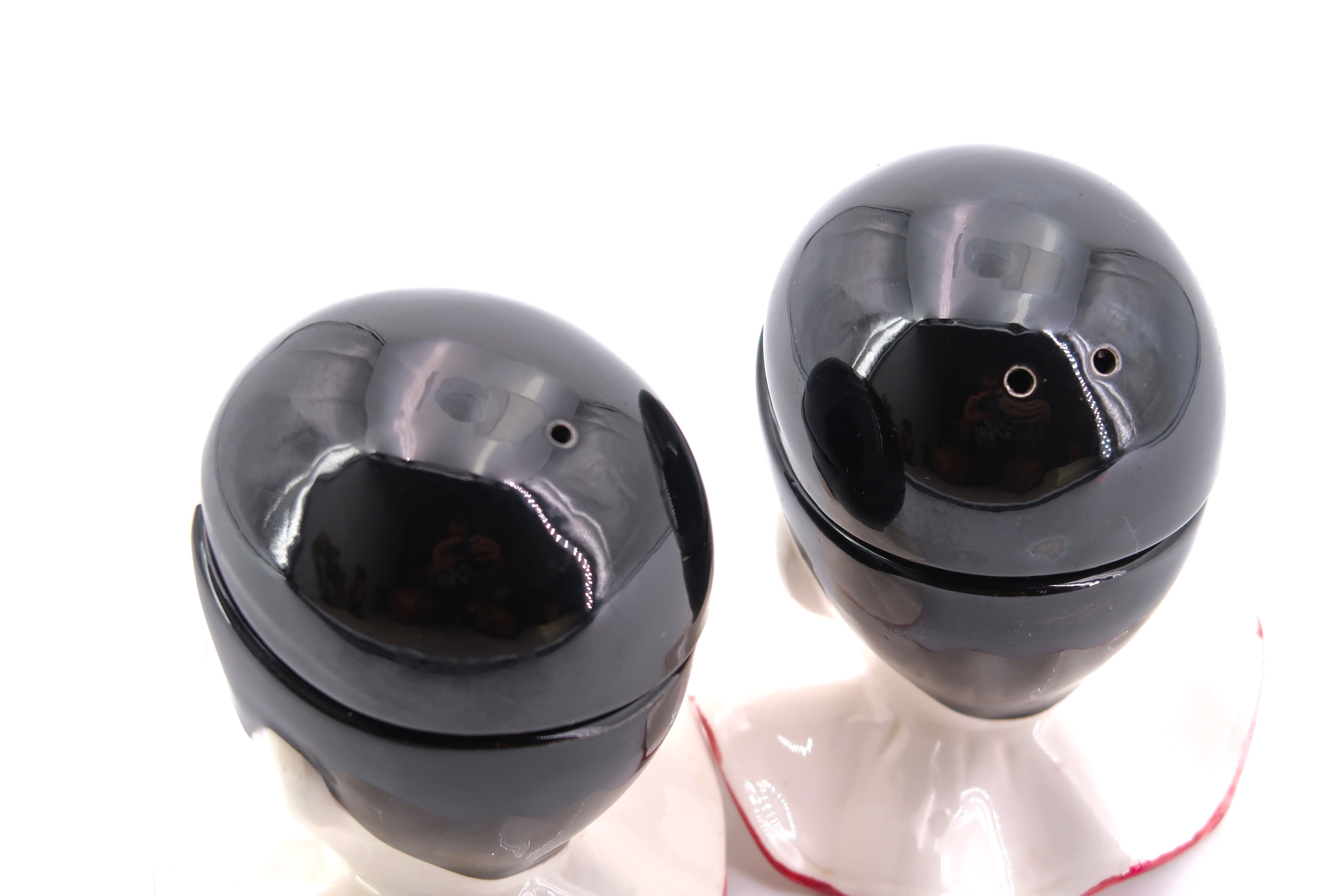 Pierrot porcelain salt shakers, 70s