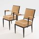 André Arbus attributed neoclassical armchairs metal bronze velvet 1940