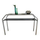 Console chrome et verre fumé 70s