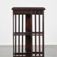 Wooden bookstand with green leather surface and on wheels in English style
