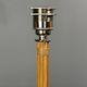 Set of 2 pencil reed rattan bamboo and chrome table lamps, 1980s