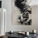 Table basse noire en bois massif