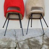Pair of vintage "Moumoute" chairs -1950s
