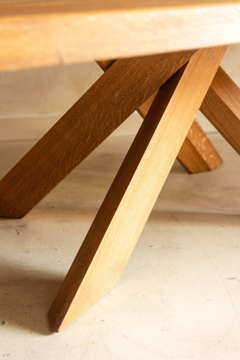 Pierre Chapo. Dining table model "T35D", in light oak.