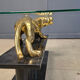 Brass and marble jaguar coffee table, 1970s