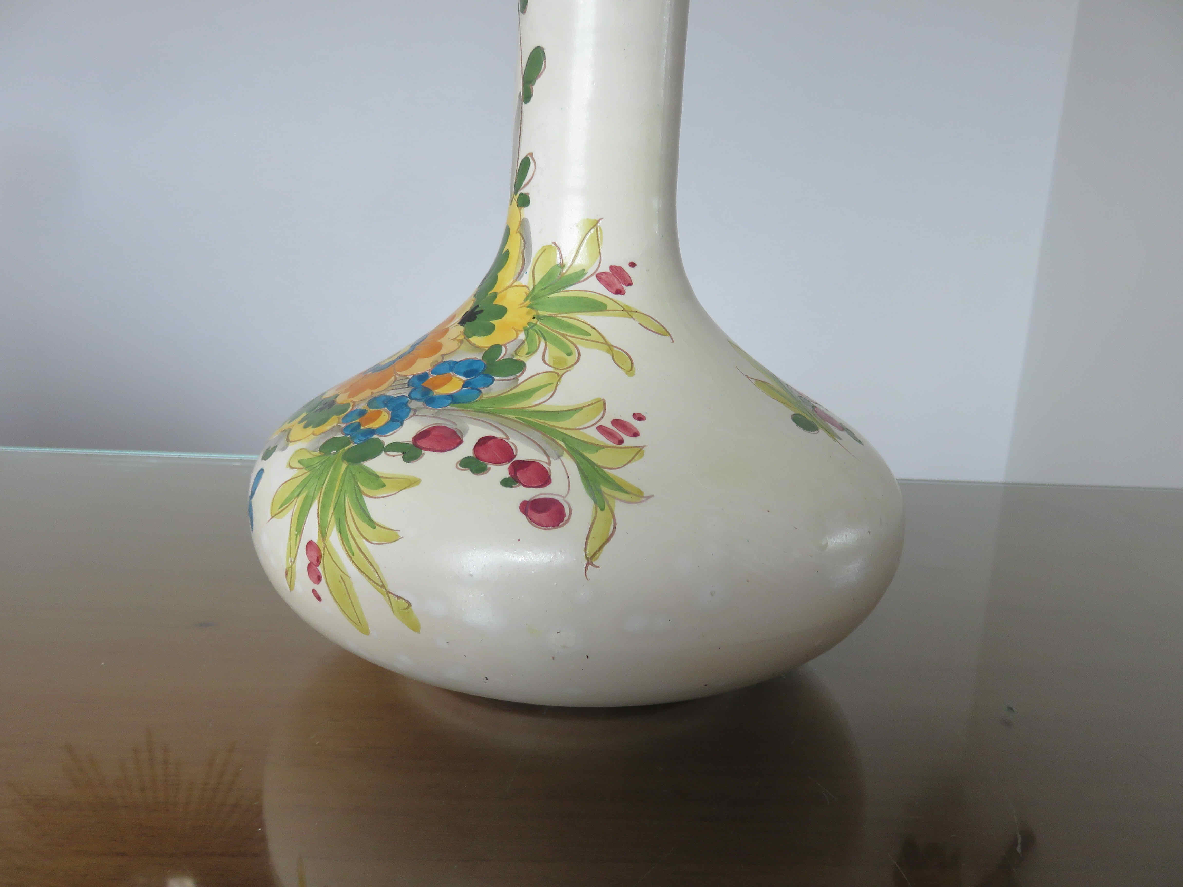 Italy vase in ceramic floral motif 60s