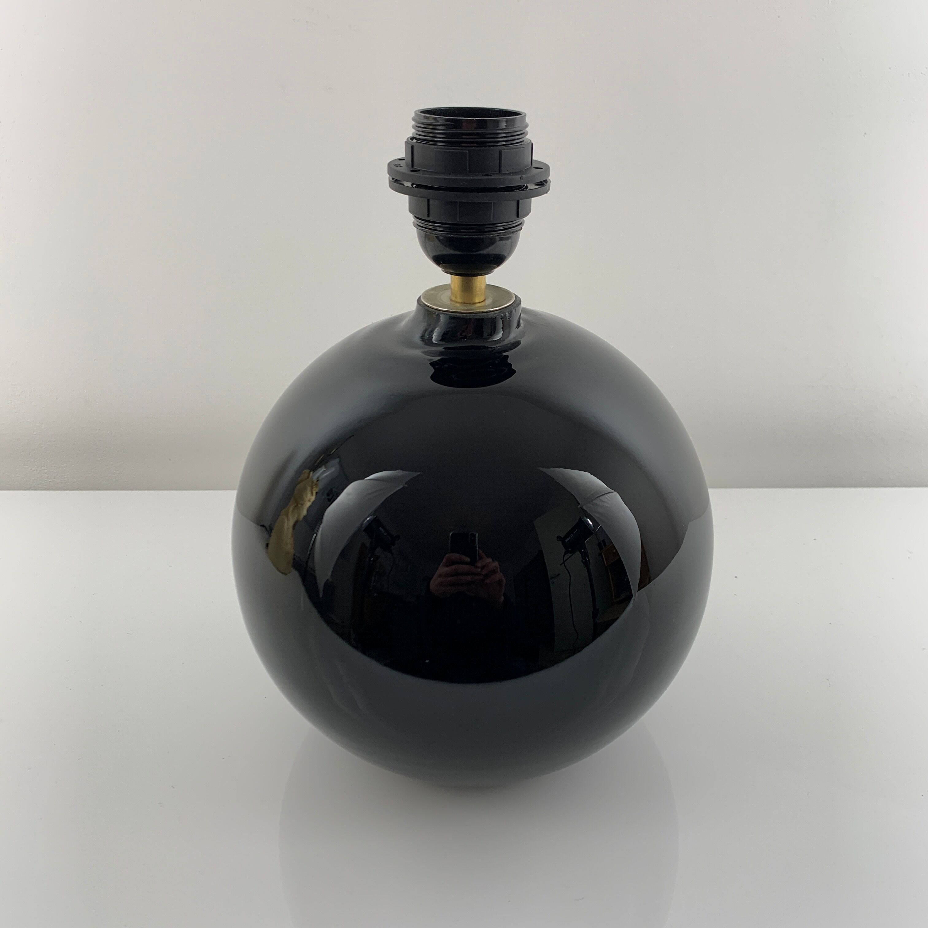 Black opaline ball lamp foot