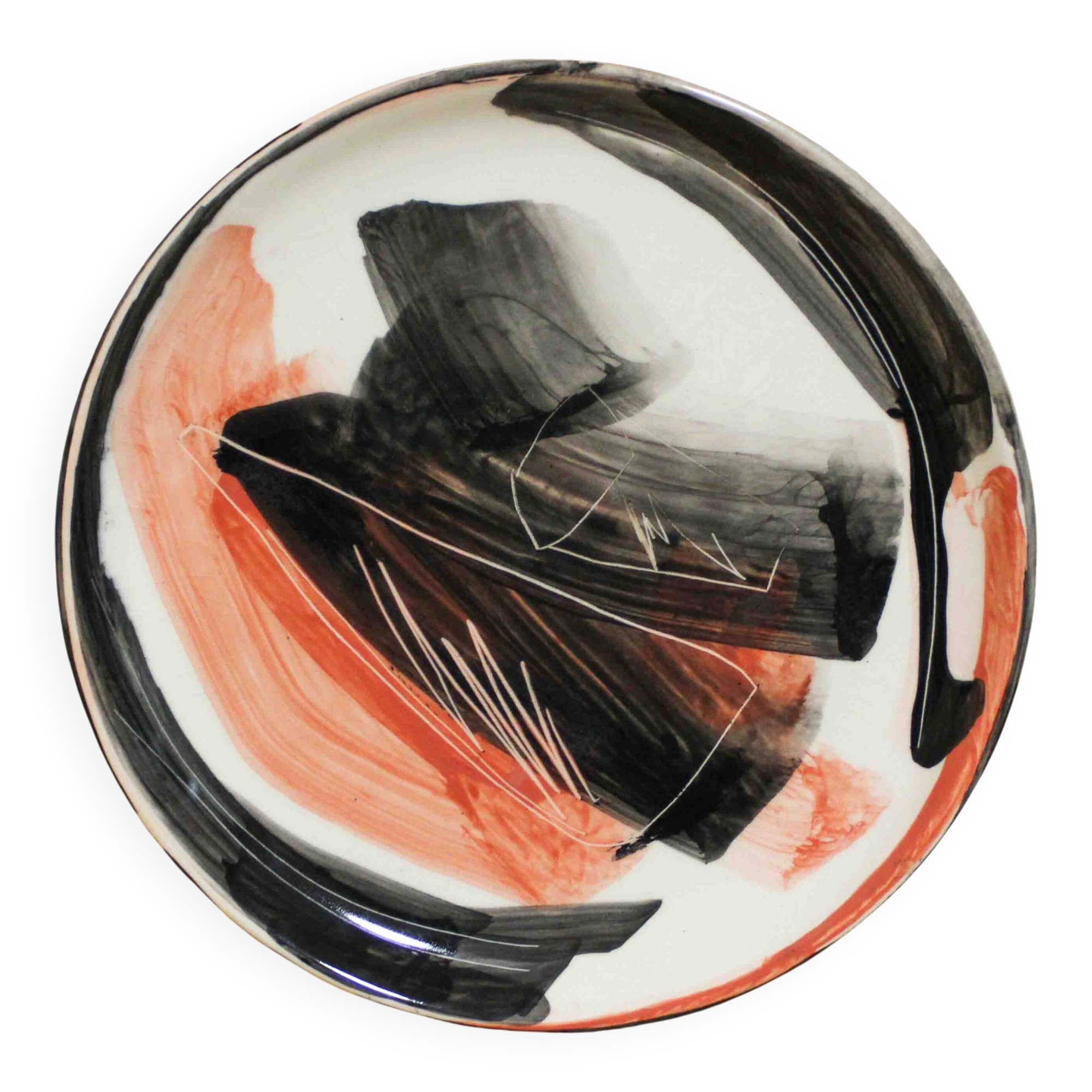 Painted plate signed Alligand