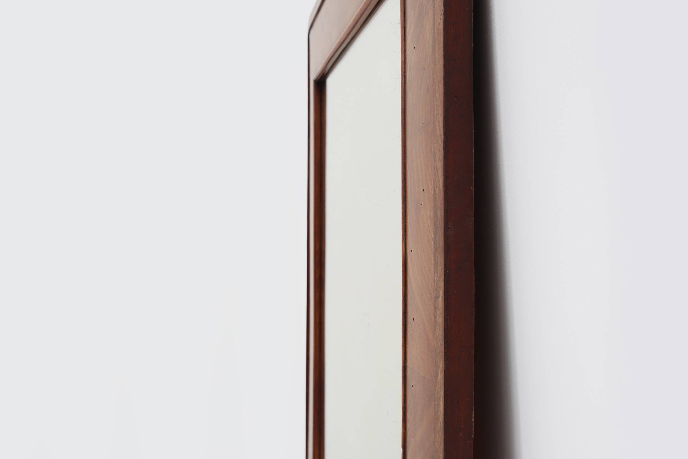 Antique rectangular walnut wall mirror, France ca. 1880