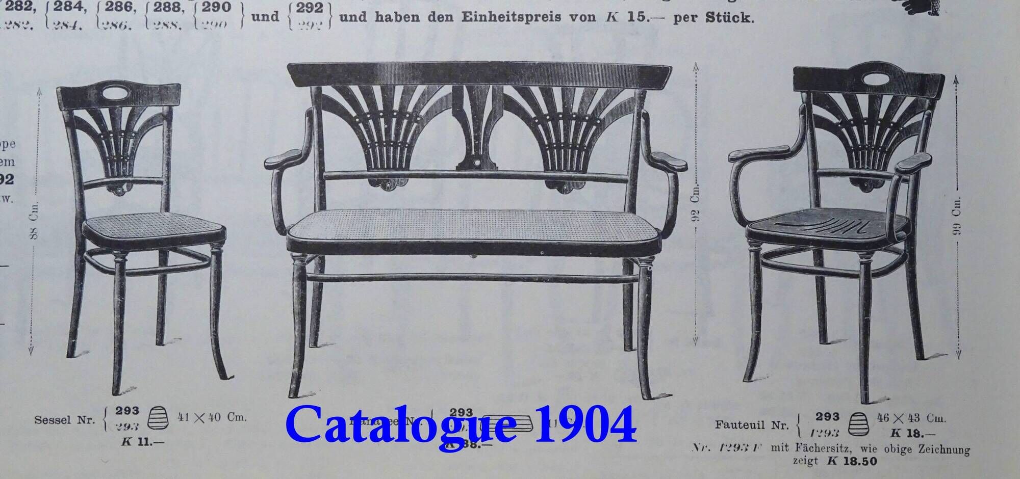 Thonet caned Art Nouveau armchair N°293, circa 1905 - bentwood -