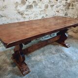 French monastery-style table – Solid cherry – 1950s