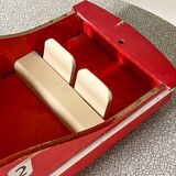Large wooden canoe from the Joujoulac brand, very rare, vintage toy