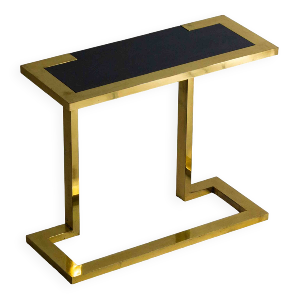 Rare console Nucci Valsecchi en bronze et granit bleu, Italie années 1970