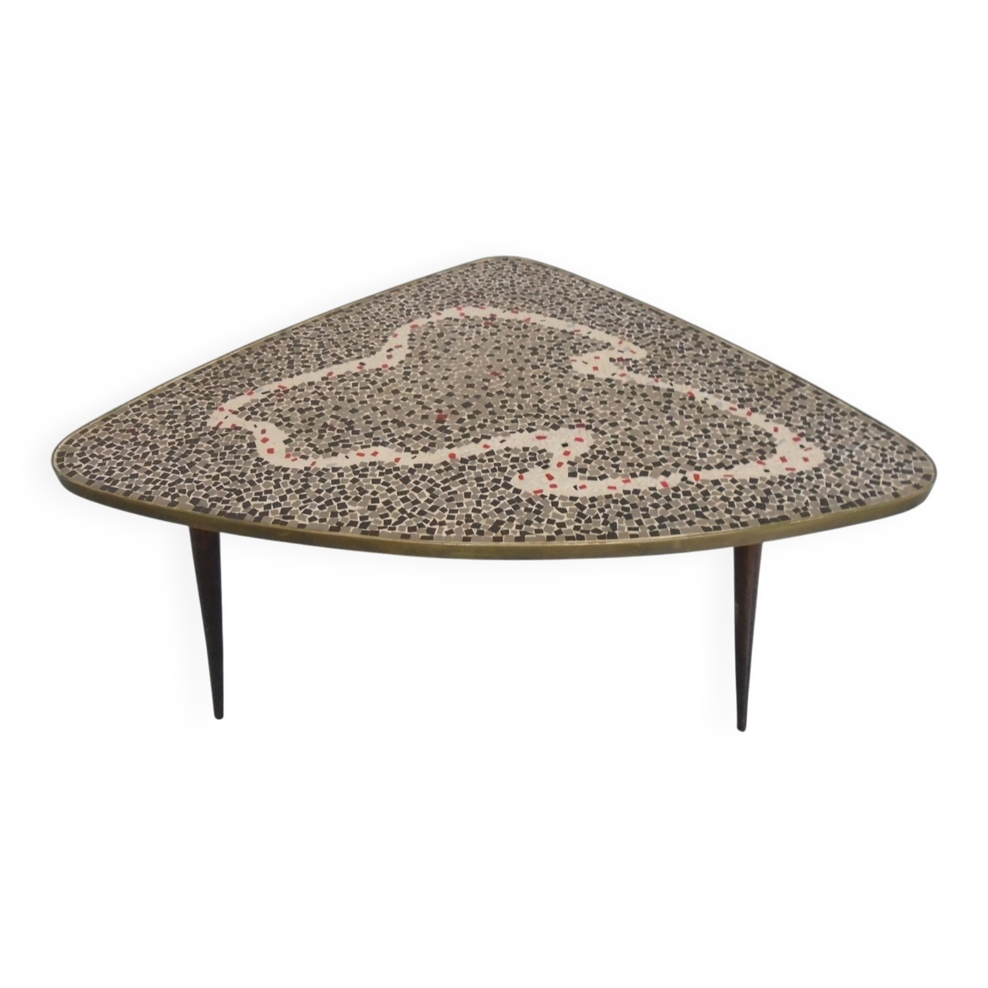 Large German Mosaic Kidney Coffee Table, 1960s
