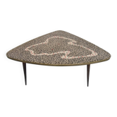 Large German Mosaic Kidney Coffee Table, 1960s