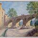 Christian Xapella (1927-2021) - Oil on canvas - Landscape with a bridge, near Carcassonne