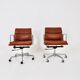 EA 217 Soft Pad Chairs in Cognac Leather by Charles & Ray Eames for ICF, 1970s set of 2