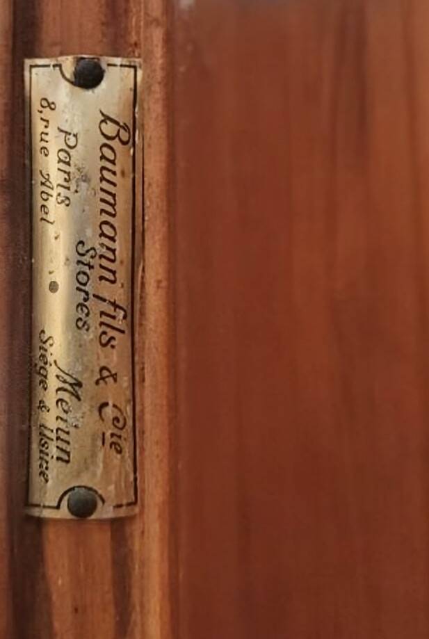 Vintage wooden wavy screen by Baumann