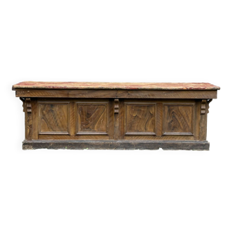 Molded style store counter and rear storage