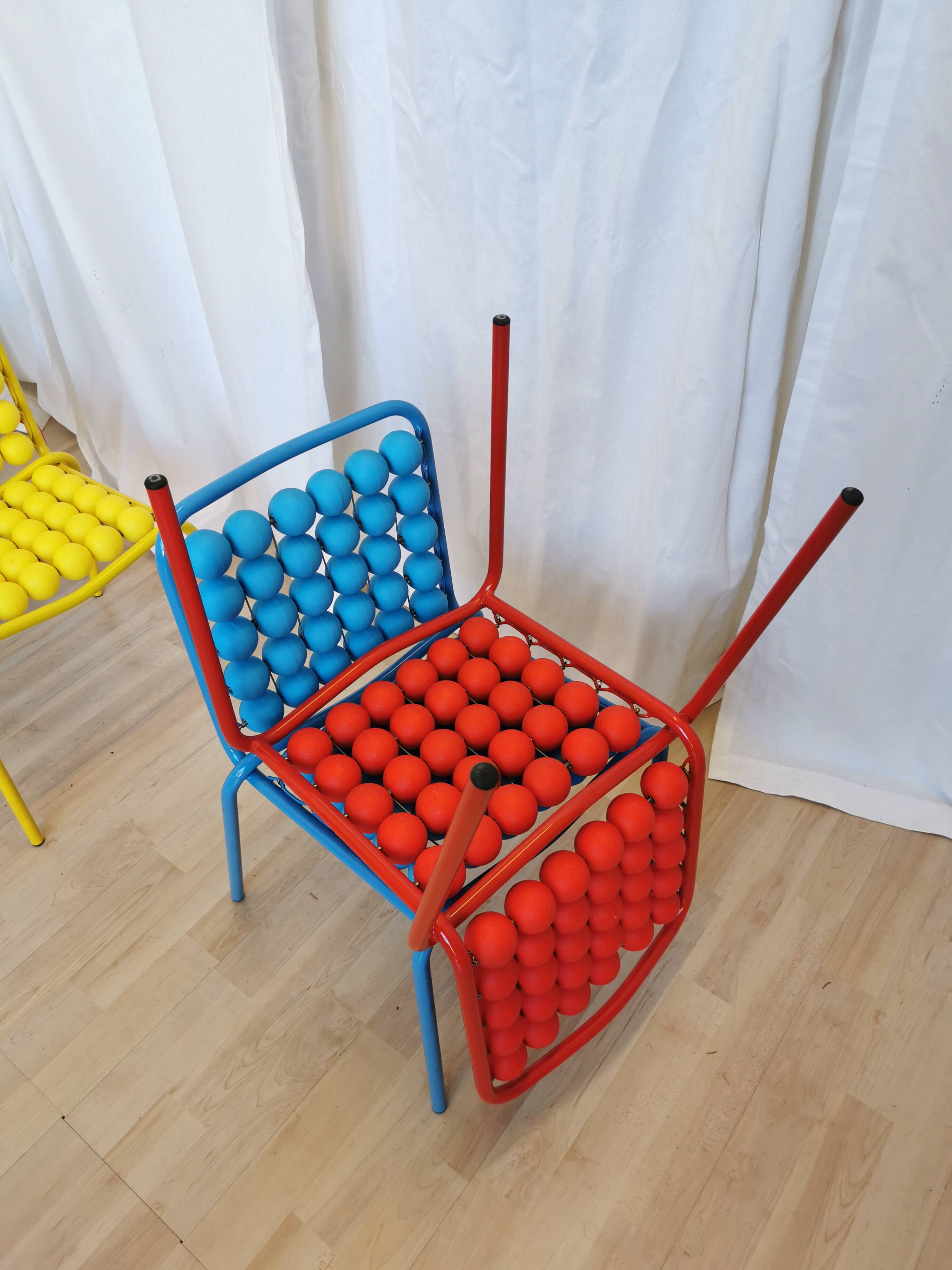 Lot de 5 chaises vintage Pop Art pour enfants : SLOG Croatie, années 1980