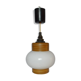 Vintage opaline chandelier 70s