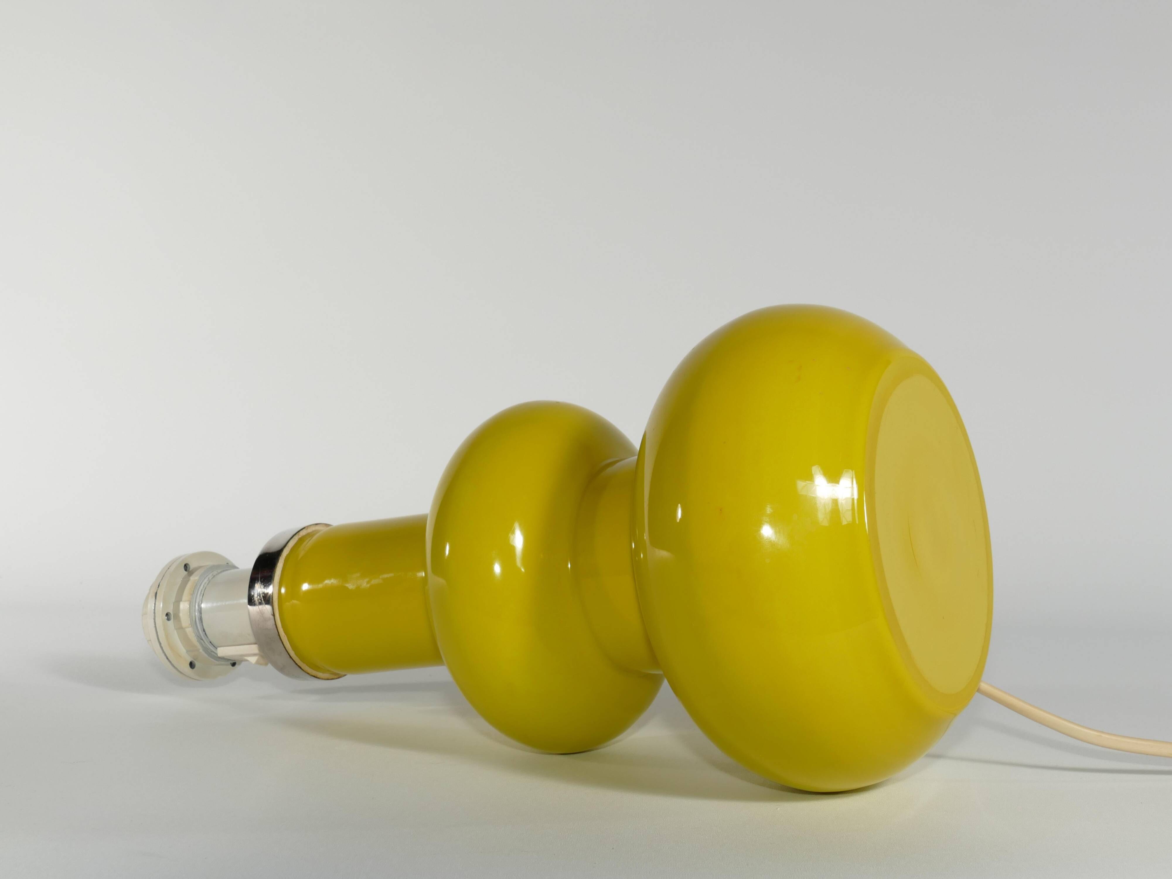Mid-Century Modern Curvaceous Bright Yellow Glass Table Lamp by Orrefors, 1960s