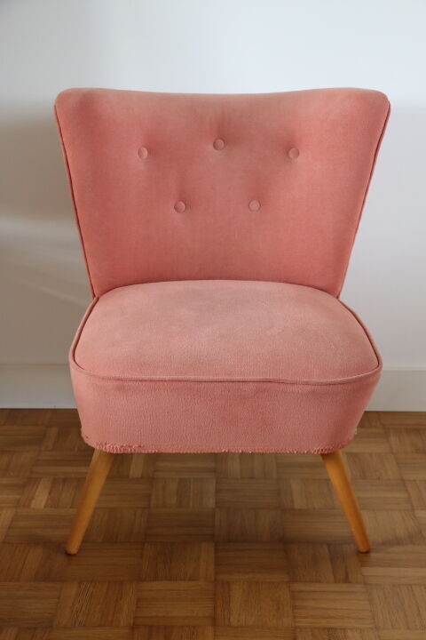 Fauteuil cocktail rose poudré