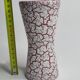 Vase diabolo vintage rose et blanc, 15 cm