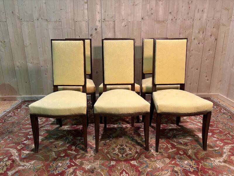Set of 6 mahogany chairs in the Arbus style