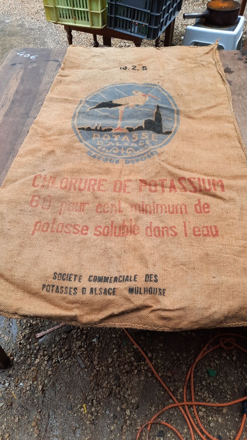 9 potash burlap bag from alsace