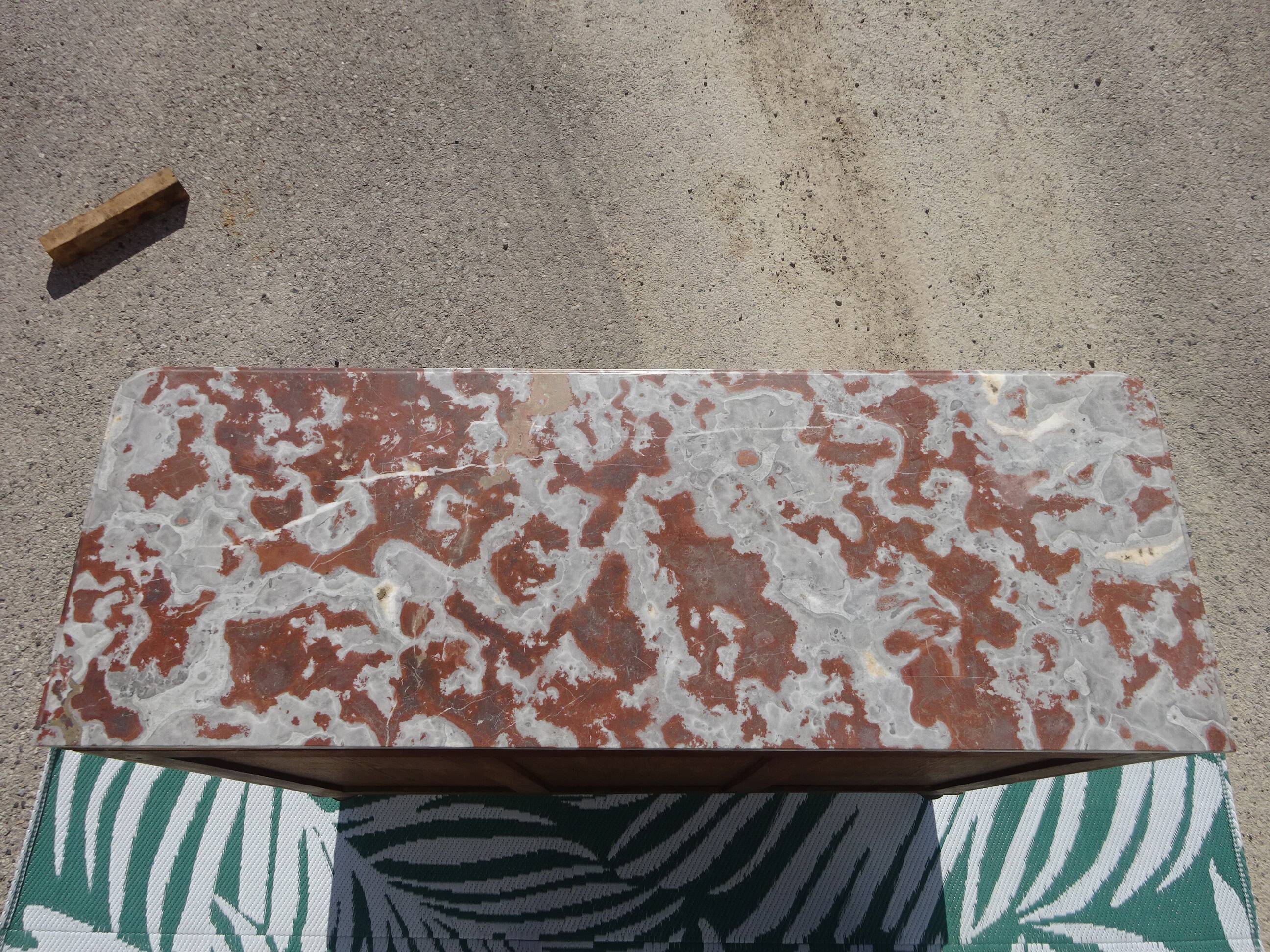 Art Deco buffet in walnut and marble