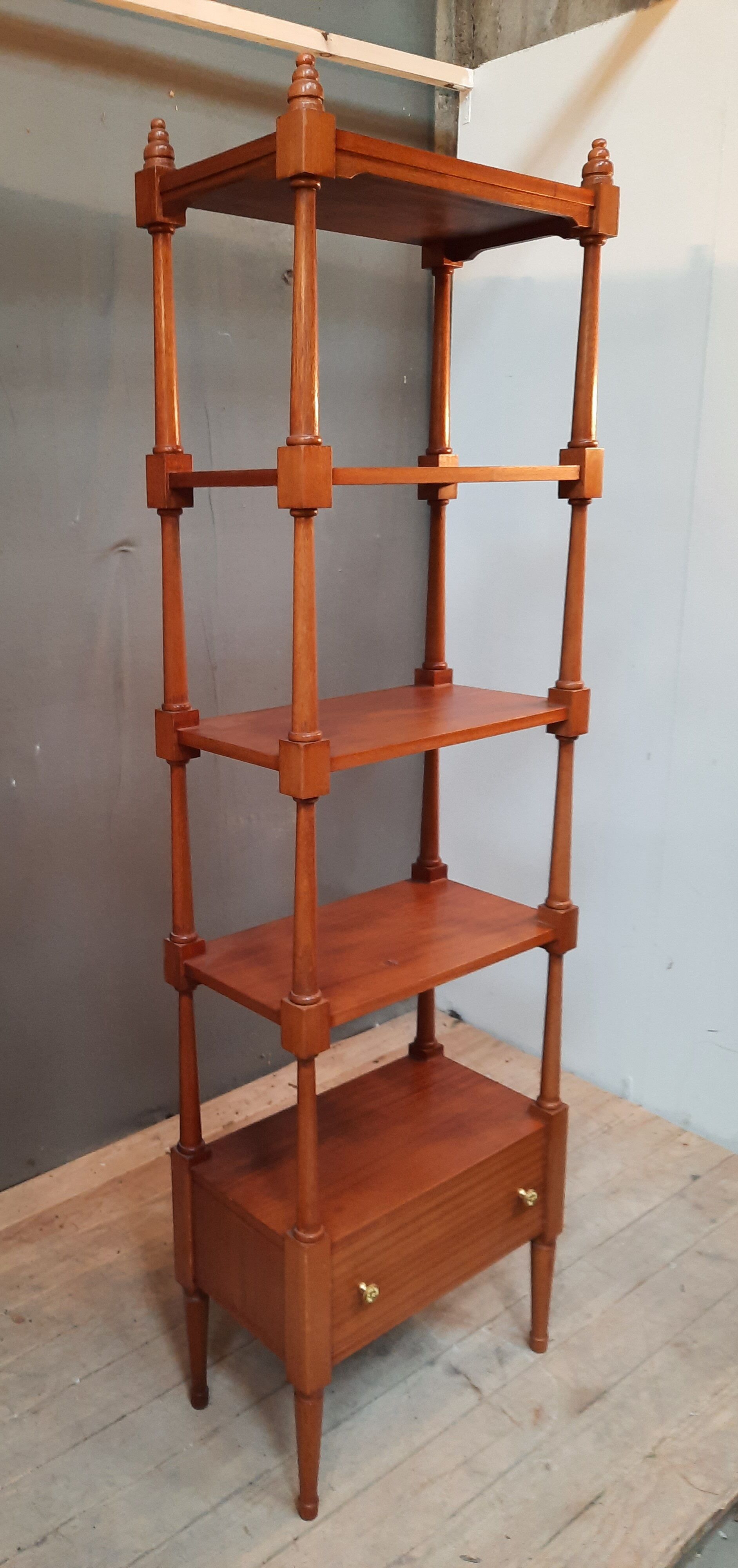 Natural wooden foot shelves