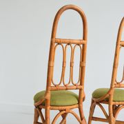 Pair of Italian high chairs in bamboo and rattan from the 1960s.