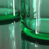 5 old vintage emerald green glasses