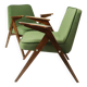 Pair of vintage royal green velvet armchairs by Chierowski design