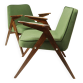 Paire de fauteuils vintage royale vert velvet Chierowski design