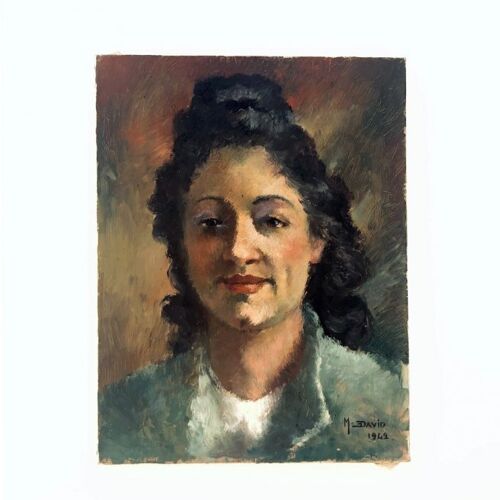 Portrait painting of a woman in the 40s