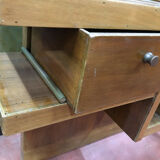 André Sornay walnut wooden headboard with brass nail assembly