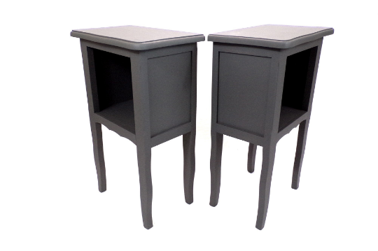 Pair of matte black revamped bedside