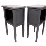 Pair of matte black revamped bedside