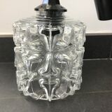 Moulded glass pendant lamp, 70s