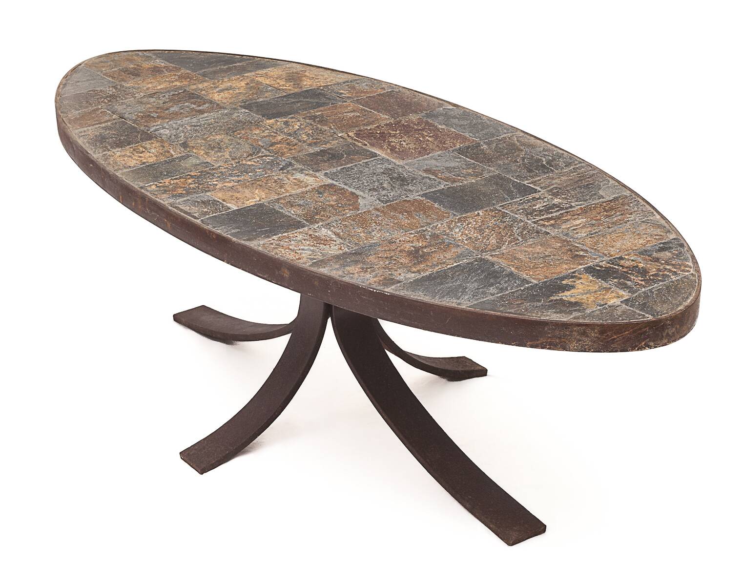 Brutalist oval table