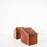 Vintage solid wood bookends