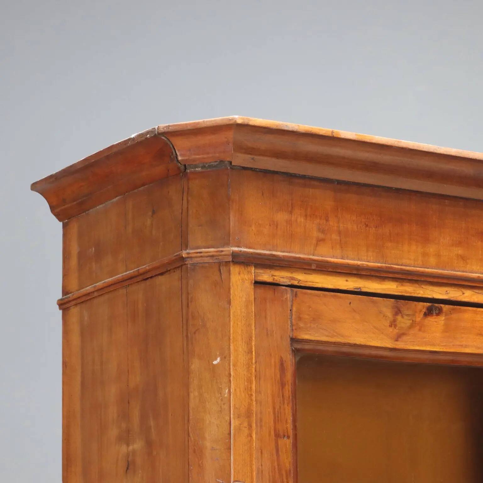 Antique walnut display cabinet, Italy, 19th century