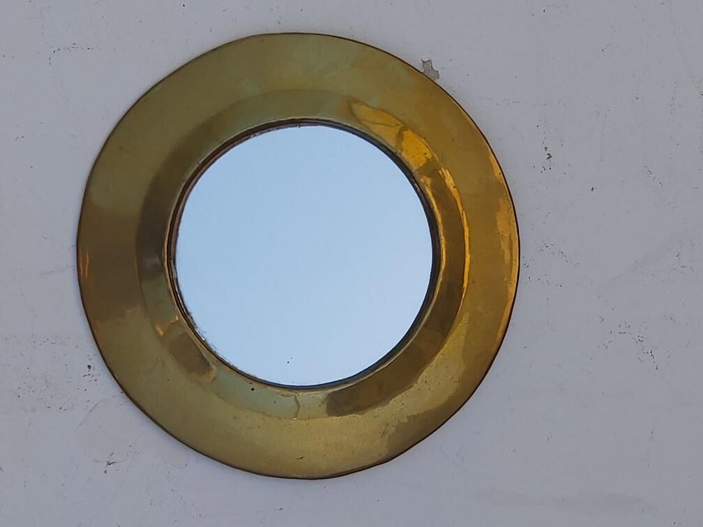 Set of 9 oriental brass mirrors