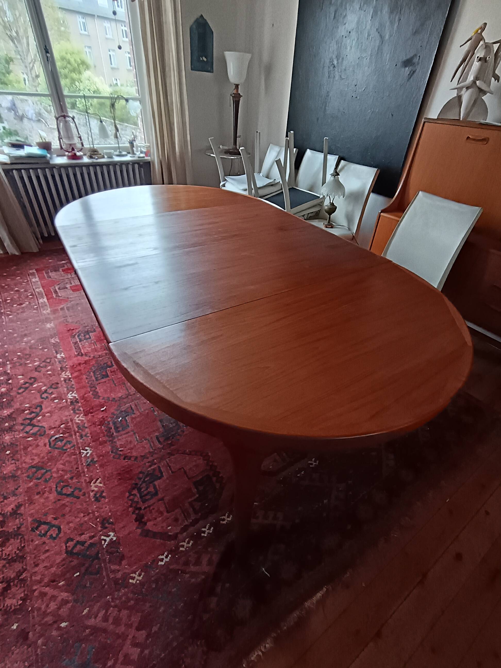 Teak table in Scandinavian style