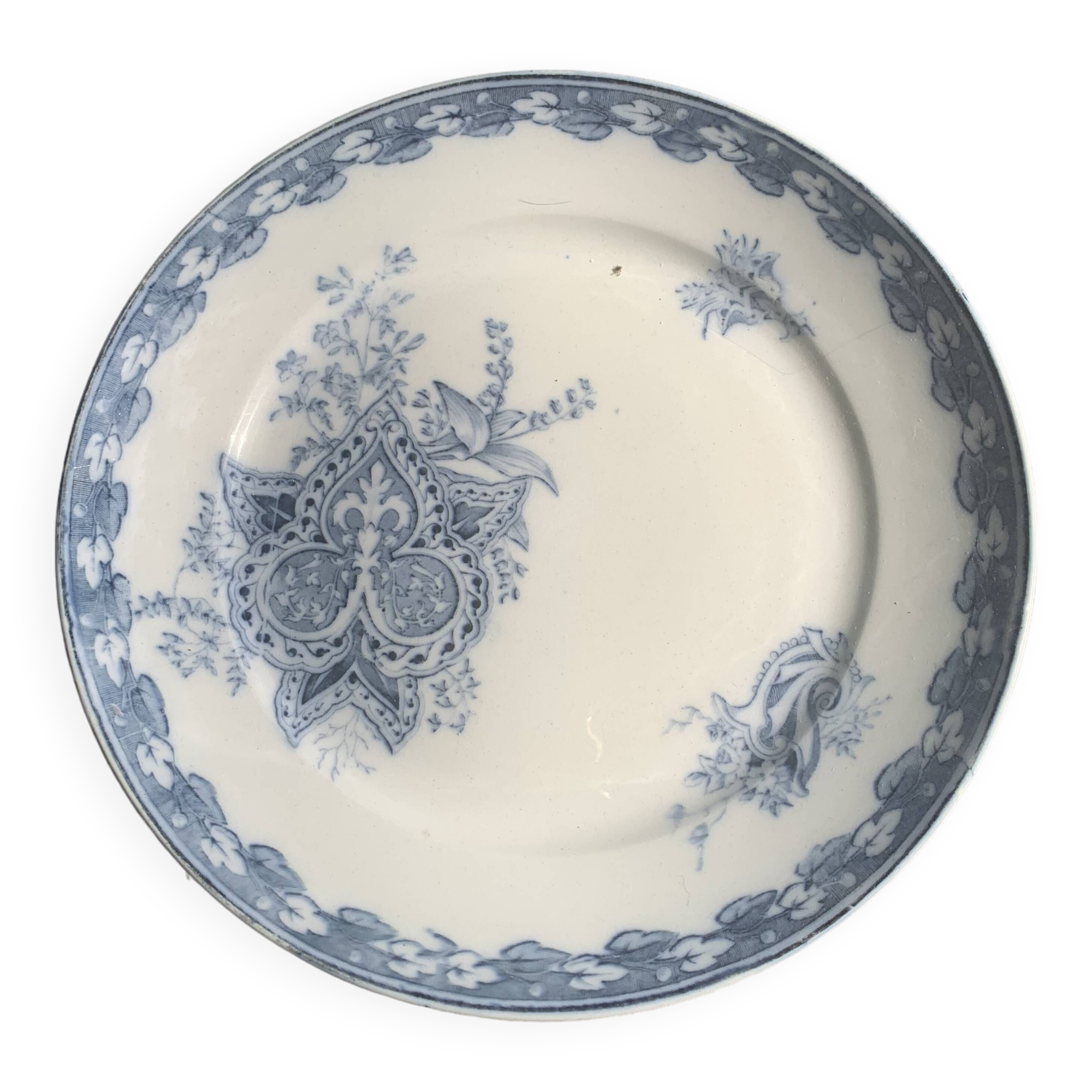 Compotier in earthenware, cartridge model, sarreguemines, u & c, made in france, art deco