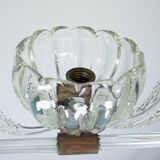 Art Deco Clear Murano glass chandelier. Italy 1940s