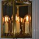 Antique glass wall light in brass