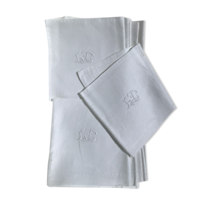 11 serviettes carrées GC damassé